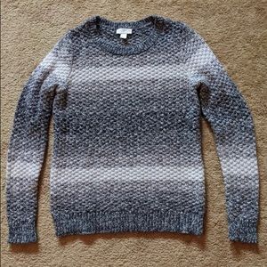 LOFT gray striped sweater